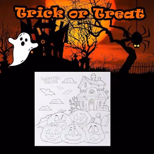 VFM e-Store Halloween Trick or Treat Canvas Craft Accessory in White, W/D/H: 25 x 25 x 25 cm – 4