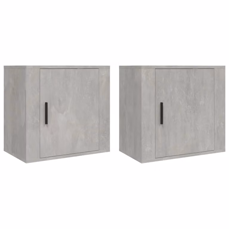 Berkfield Home Wall-mounted Bedside Cabinets, 2 Pack, Concrete Grey, W: 50 cm, D: 30 cm, H: 47 cm