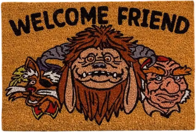 Labyrinth Welcome Friend Brown Coir and PVC Non-Slip Rectangular Door Mat W/D/H: 60.0 x 40.0 x 1.5 cm