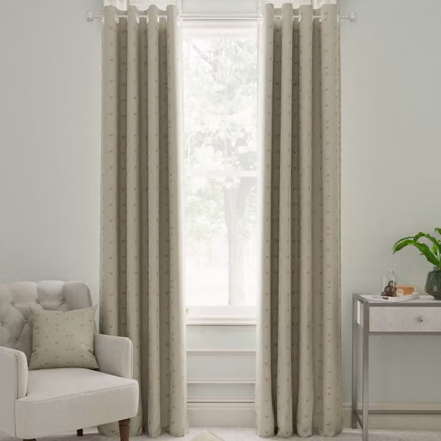 Sophie Allport Hearts Made to Measure Blackout Eyelet Curtain Panel in Pink Cotton