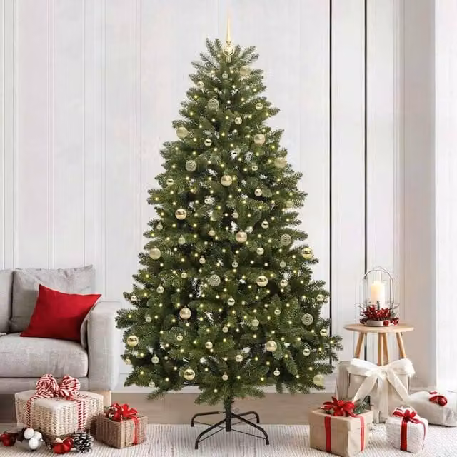 Berkfield Home Artificial Green Christmas Tree with Stand, Height: 240 cm, PVC and Metal – 1
