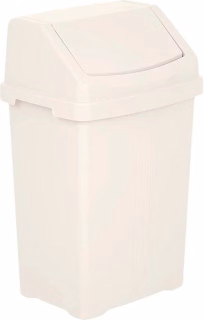 PAWNORA Beige 50 Litre Square Swing Dustbin with Plastic Lid, H 66.5 x W 40.0 cm