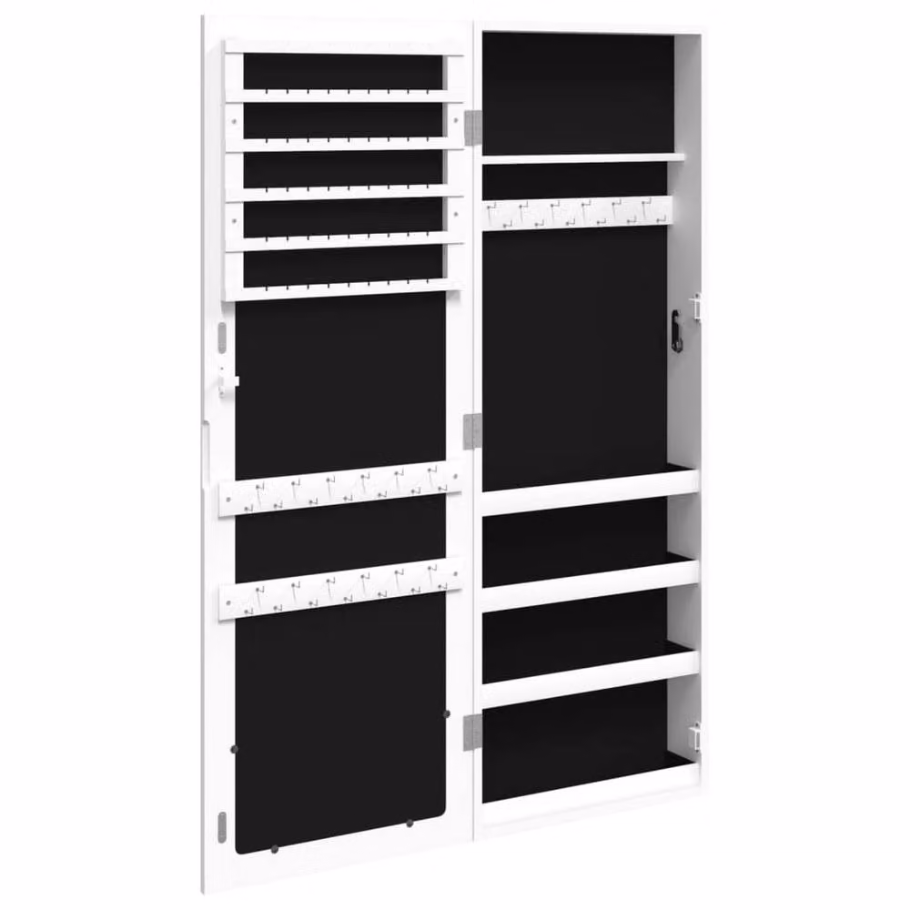 Berkfield Home White Wall Mounted Mirror Jewellery Cabinet W/D/H: 37.5 x 10 x 106 cm – 3