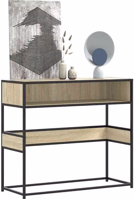 Berkfield Home Sonoma Oak Console Table in Brown, W/D/H: 90 x 35 x 80 cm – 1