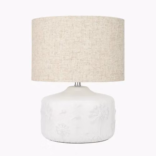 Ruma Dandelion Small White Floral Ceramic Table Lamp – 2