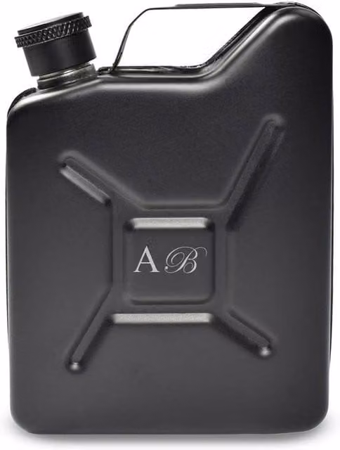 Uniqueful Personalised Engraved Black Stainless Steel Jerry Can Hip Flask Tumbler, 125 ml – 1