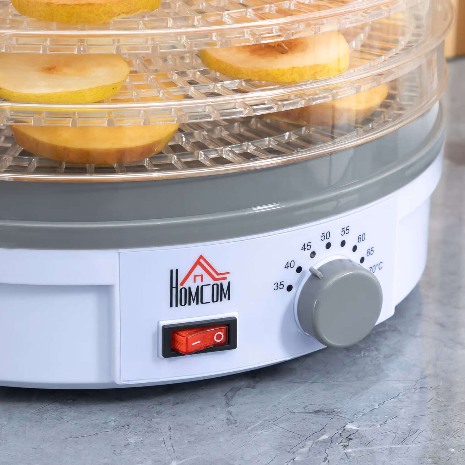 HOMCOM 5 Tier Food Dehydrator 245W White – 3