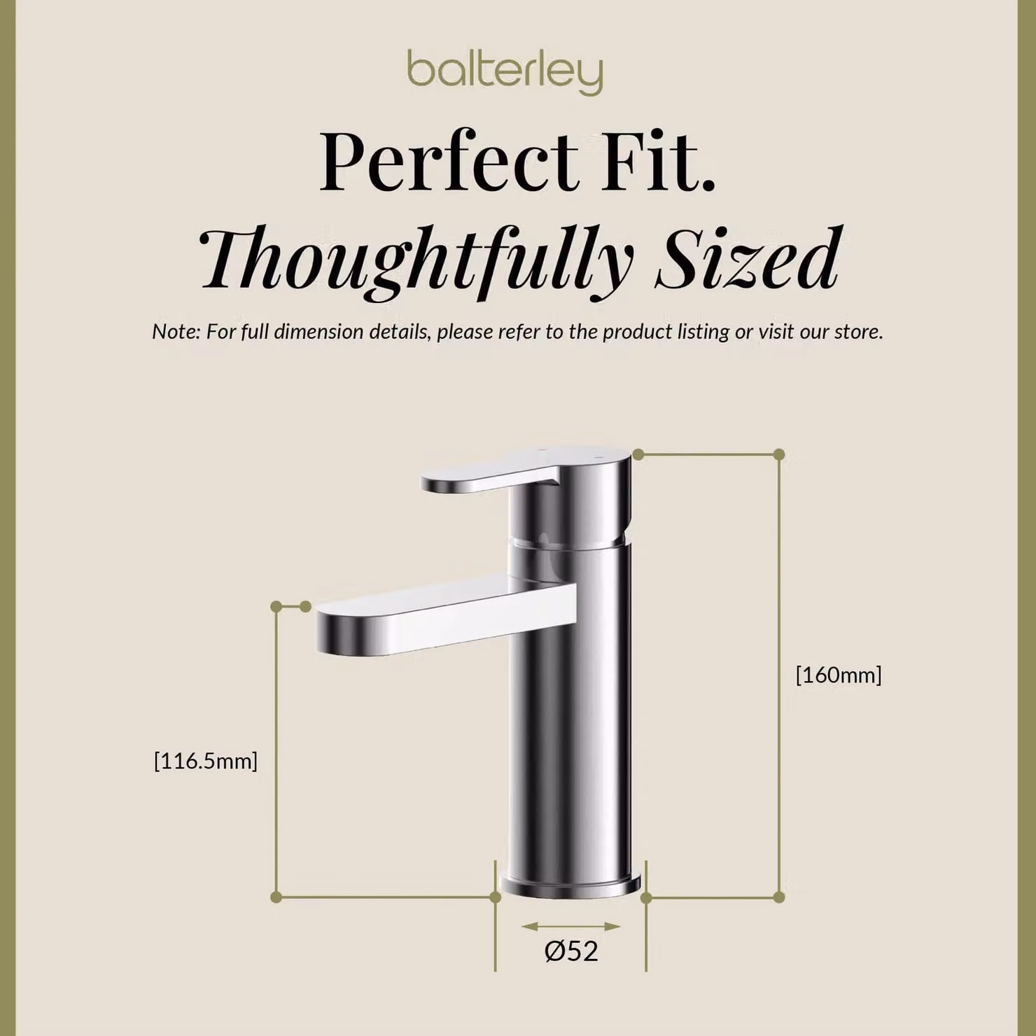 Balterley Pride Round Mono Basin Mixer Tap with Push Button Waste in Chrome Silver – 4