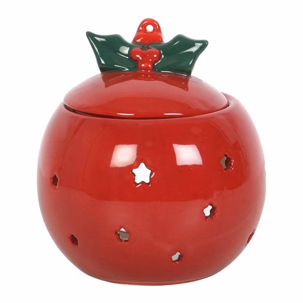 Uniqueful Red Ceramic Bauble Oil Burner for Tealights – 2