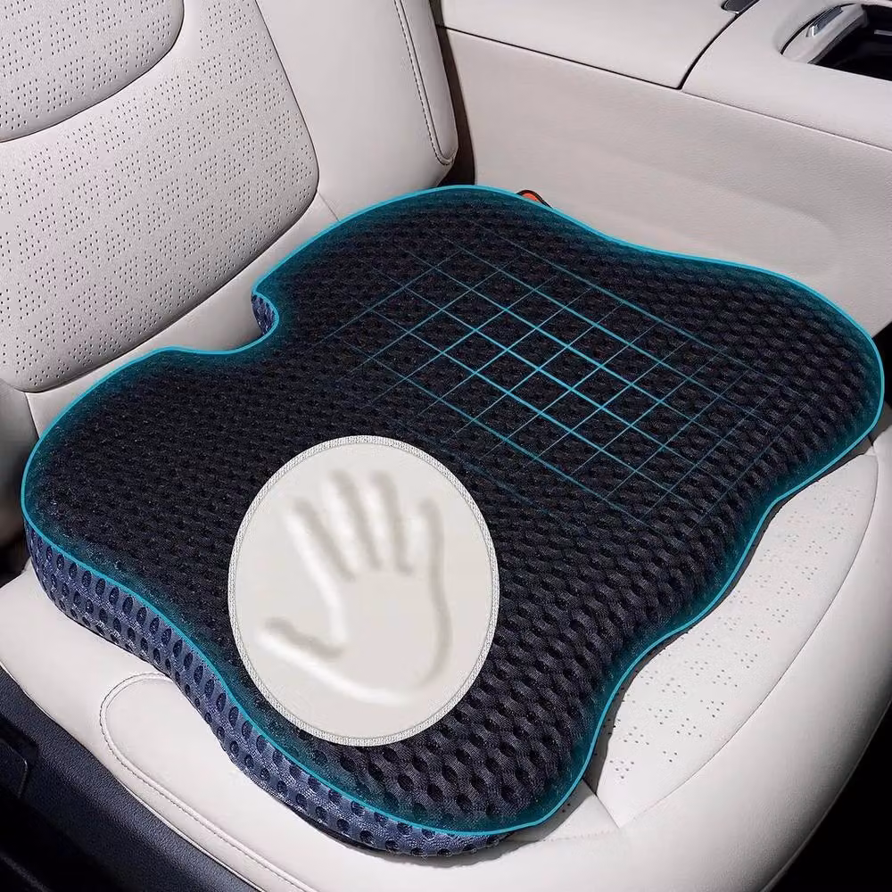 FLAVORA Memory Foam Wedge Seat and Back Cushion in Black, W/D/H: 100 x 100 x 150 cm – 2