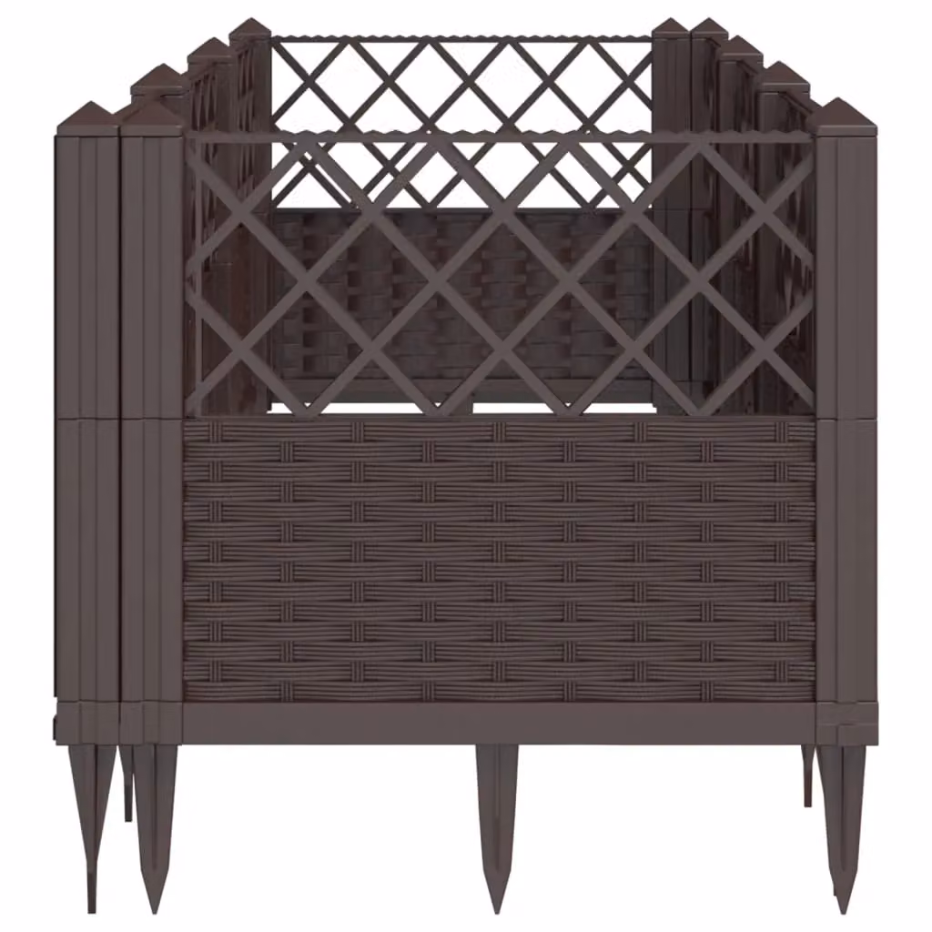 Berkfield Home Garden Planter with Pegs, Brown, W/D/H: 123.5 x 43.5 x 43.5 cm – 3
