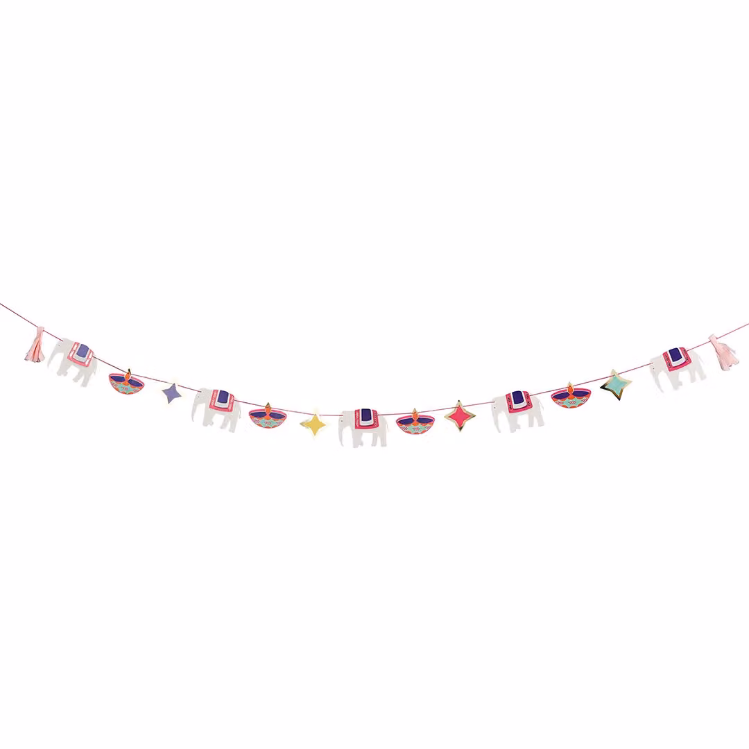 Club Green Multicolour Tissue Tassel Card Party Garland, 2.5m – 2