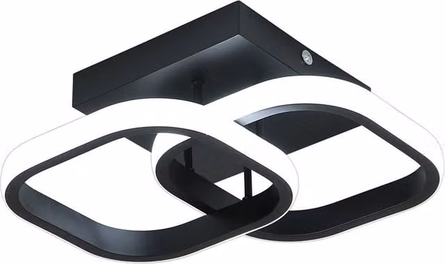 Goeco Modern Square LED Ceiling Light, 22 W, Black – 1