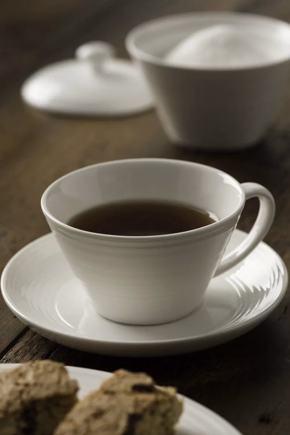 Belleek Living Ripple 4 Piece Teacup and Saucer Set in White – 2