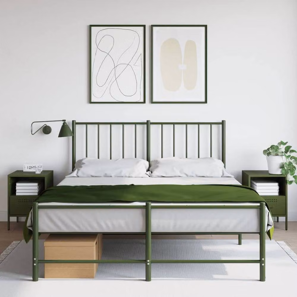 Berkfield Home Sturdy Bedside Cabinets, 2 Piece, Olive Green, W/D/H: 36 x 39 x 50.5 cm – 2