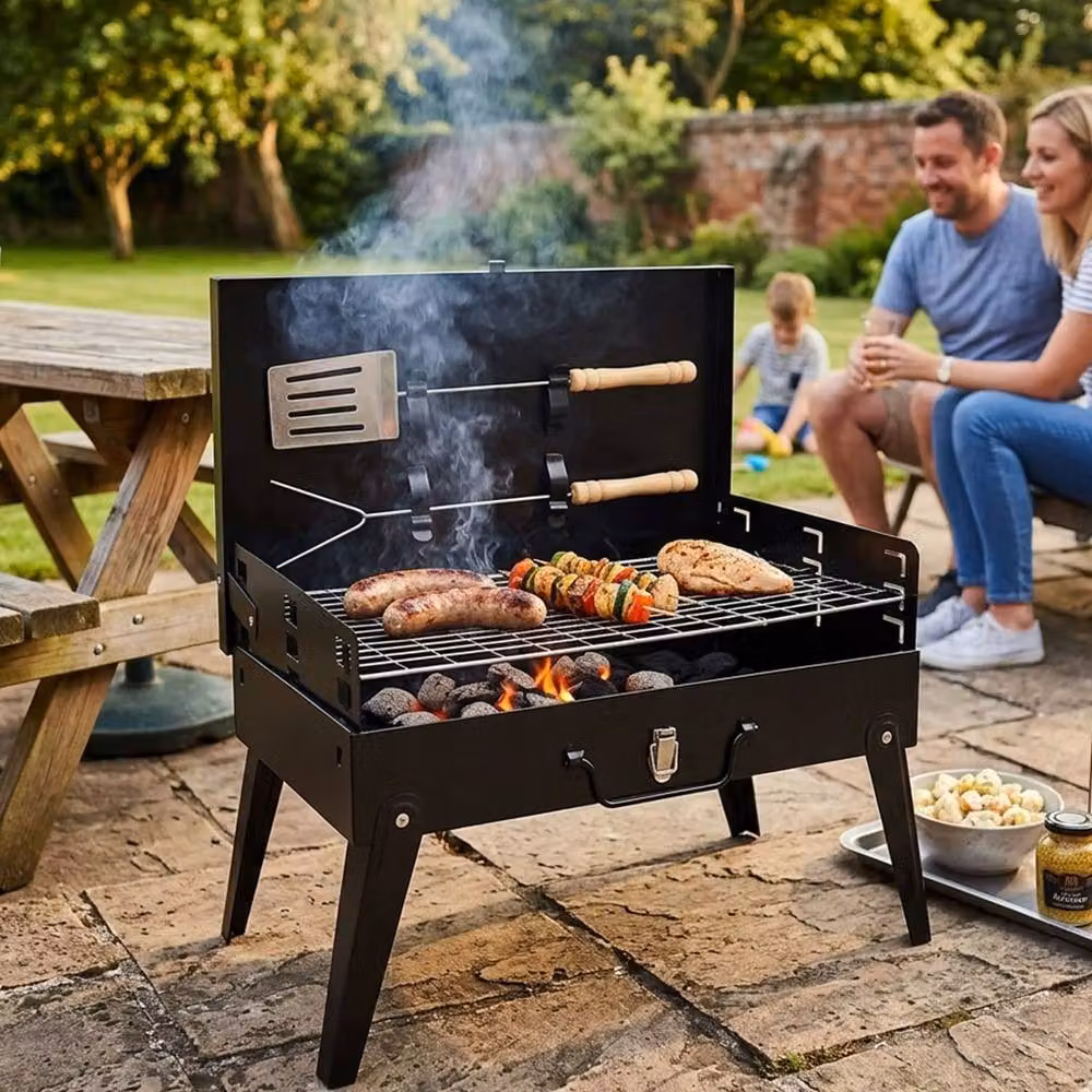 Dragodirect Portable Charcoal Tabletop BBQ Grill with Accessories, Black – 2