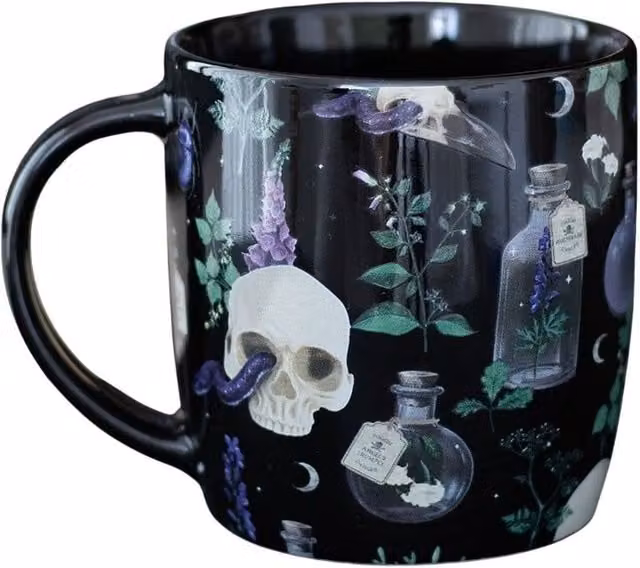 Something Different Venom & Vines Black Ceramic Mug, 350ml