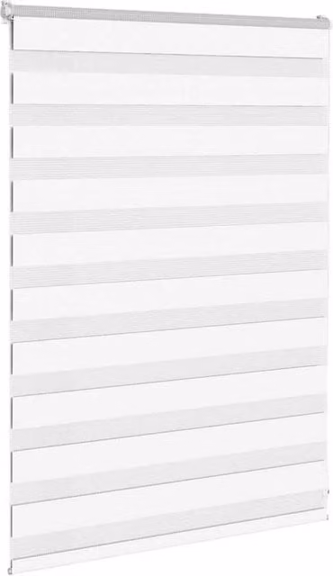 Berkfield Home Elegant Zebra Blind in White Polyester, W: 95 cm, H: 100 cm