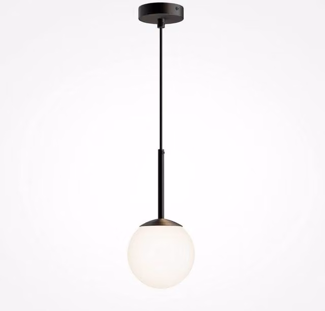 Maytoni Basic Form Modern Globe Pendant Light in Matt Black with 15 cm Sphere and E14 Socket