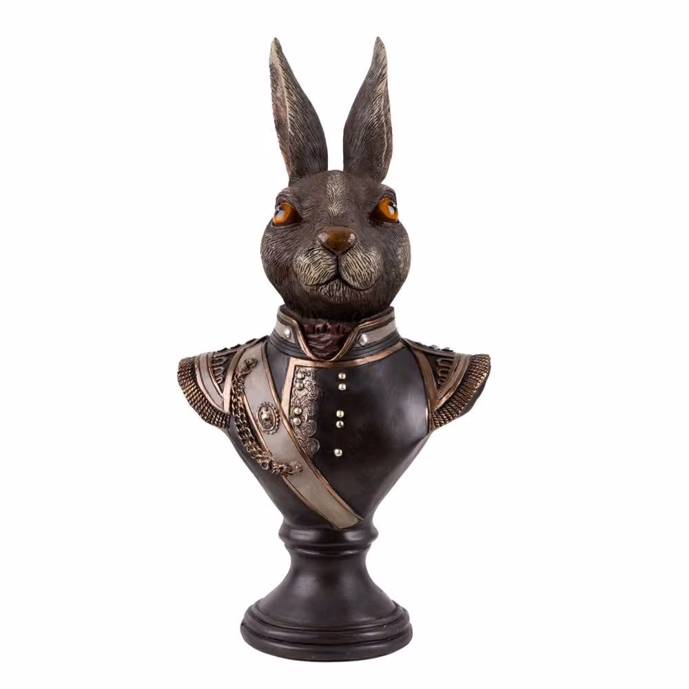 Madison & Mayfair Gentry Rabbit Bust in Grey Ceramic, H: 42.0 cm, W: 22.0 cm, D: 22.0 cm – 2