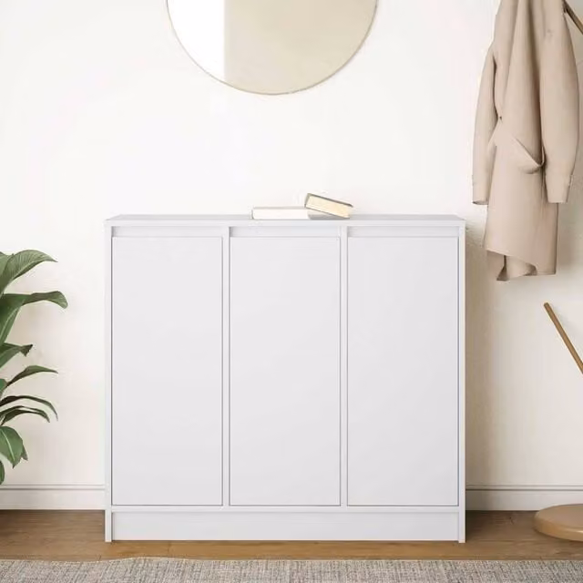 Berkfield Home White Matt Sideboard, W/D/H: 85 x 34 x 76 cm