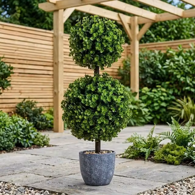Garden Greatness Jardin Artificial Two Ball Topiary Tree in Green