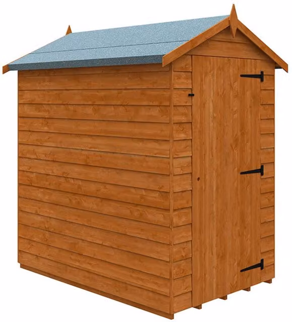 Buttercup Farm Value Apex 9mm Single Door Wooden Shed in Burnt Orange – 1
