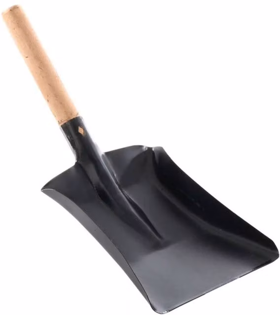 Leecroft Sooty Metal Hand Shovel with Wooden Handle, Black and Multicolour, 7 inch