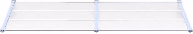 Berkfield Home Durable Polycarbonate and Aluminium Door Canopy in Grey and Transparent, W: 239 cm, H: 90 cm – 1