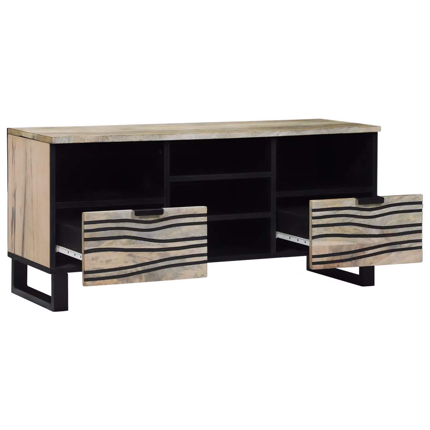 Berkfield Home Media Storage Cabinet with Drawer and Shelf in White and Black – 2