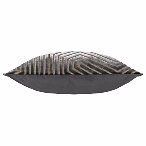Paoletti Evoke Square Velvet Polyester Filled Cushion in Grey, W/D/H: 45 x 45 x 45 cm – 2