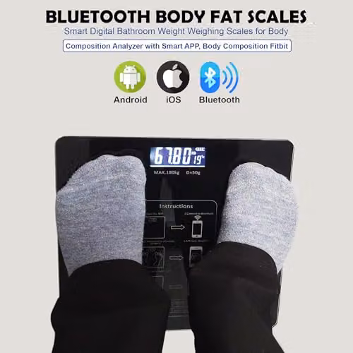 ATEK Digital Smart Body Weight Scale with Bluetooth App Control and BMI Monitor, White – 9