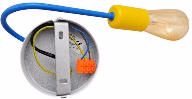 Netlighting Oxford Modern Wall Lamp in Blue and Yellow, Diameter: 25 cm