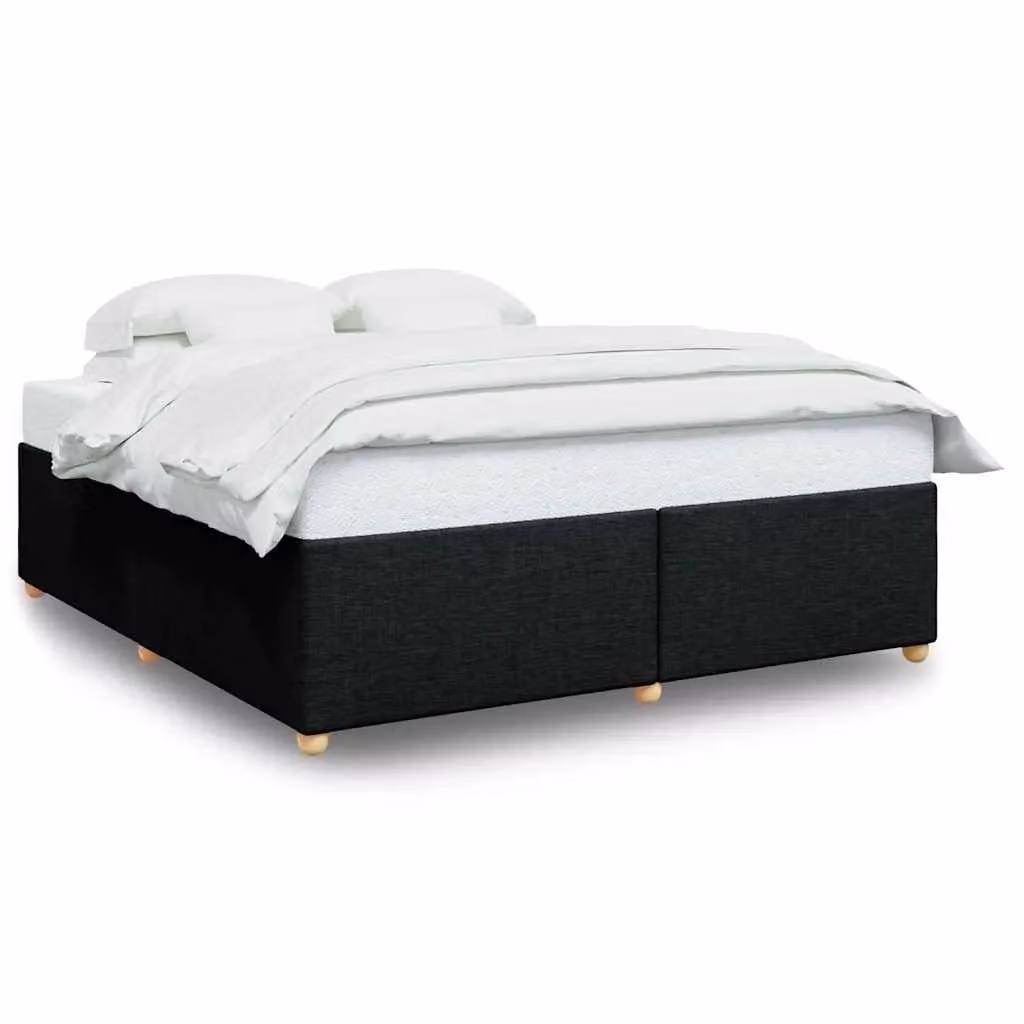 Berkfield Home Upholstered Fabric Bed Frame in Black, Super King Size (200 x 200 cm) – 2