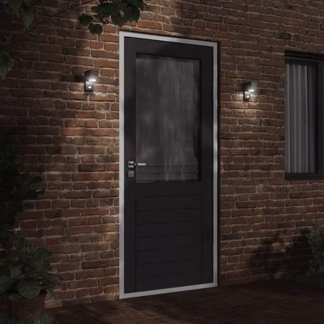 Berkfield Home Black Die-cast Aluminium Outdoor Wall Light with Motion Sensor and Timer