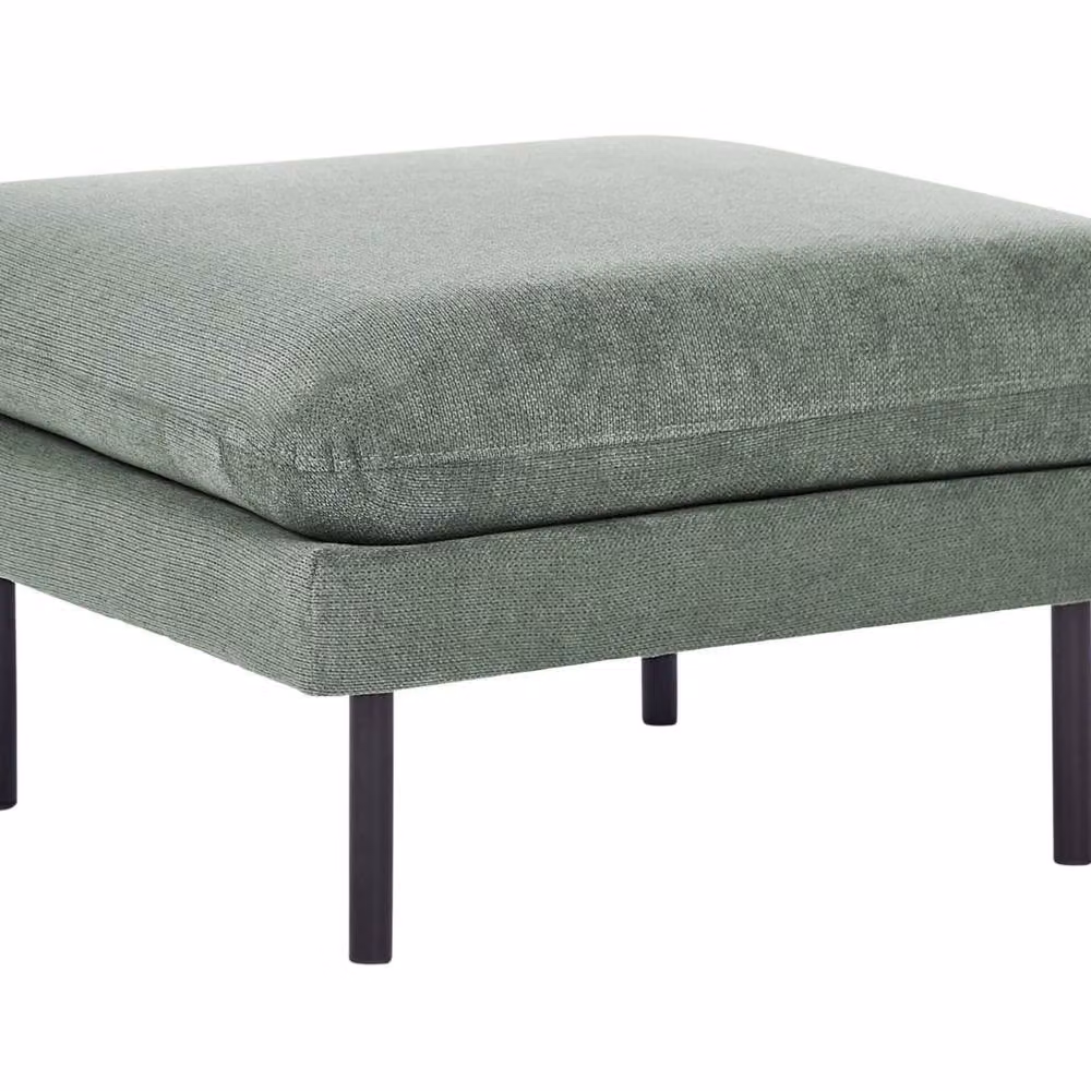 Wyld and Coco Green Chenille Pillow-Top Footstool with Silver Aluminium Legs – 2