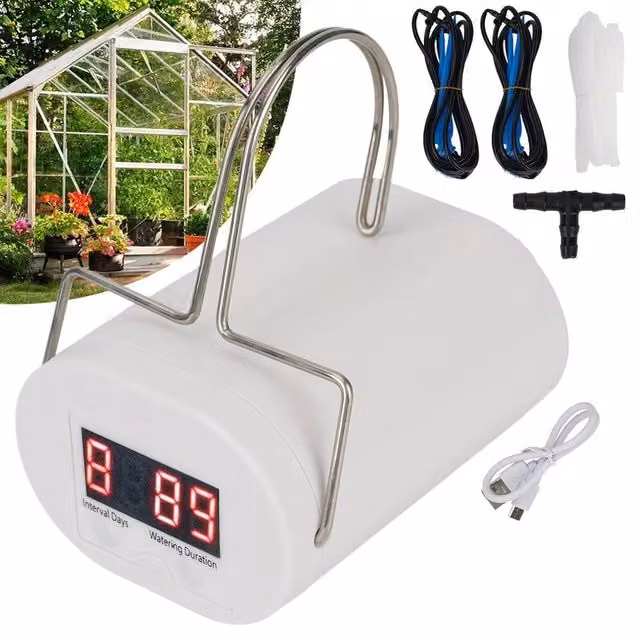 NESTLUNE Automatic Micro Drip Irrigation Kit DIY Watering System with Emitters and Tubing, White