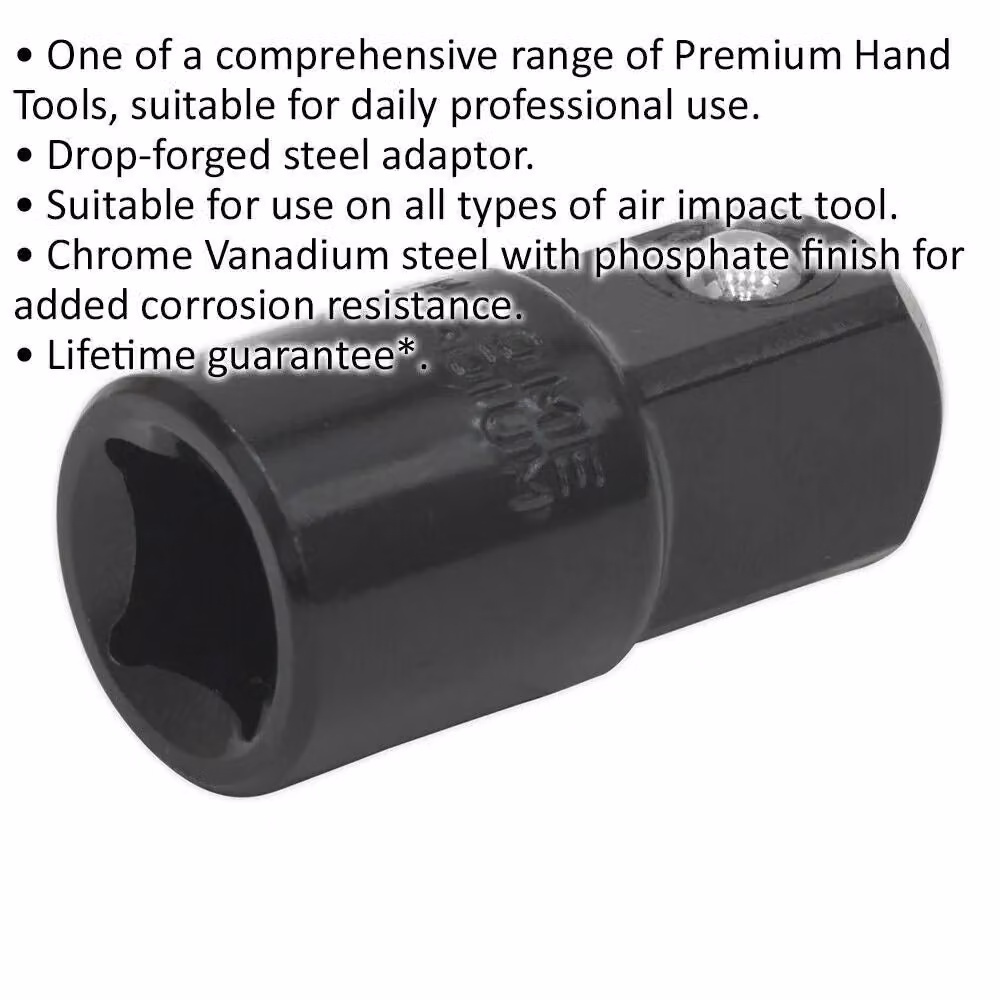 Loops Drop Forged Impact Socket Adaptor, 3/8 inch Square Drive Female to 1/2 inch Square Drive Male, Black and Multicolour Steel – 2