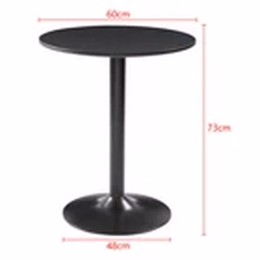 EONLION Round Black Dining Table for Indoor and Outdoor Use, Diameter: 60 cm, Height: 73 cm – 2