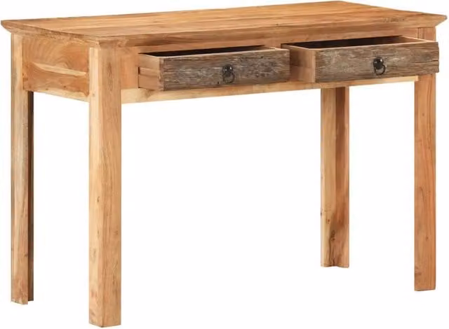 Berkfield Home Writing Desk in Brown Solid Reclaimed Acacia Wood W/D/H: 110 x 50 x 75 cm
