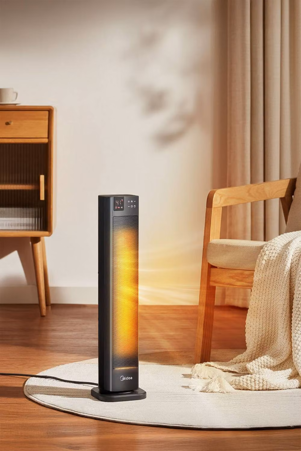 Living and Home 2KW PTC Ceramic Fan Tower Heater with Remote Control and Overheat Protection, Black – 2