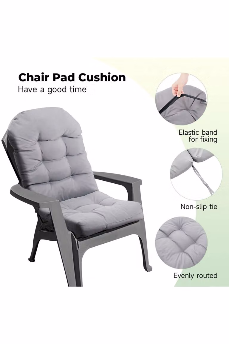 Living and Home Waterproof Tufted Outdoor Swing Seat Cushion in Light Grey, W: 125 cm, D: 53 cm