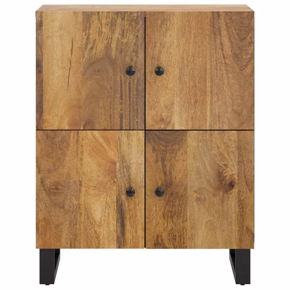 Berkfield Home 4-Door Solid Mango Wood Sideboard in Brown, W/D/H: 60 x 33 x 75 cm – 3