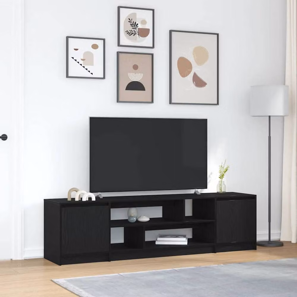 Berkfield Home Modern Black Oak TV Cabinet, W: 188.5 cm, D: 50 cm, H: 50 cm – 2