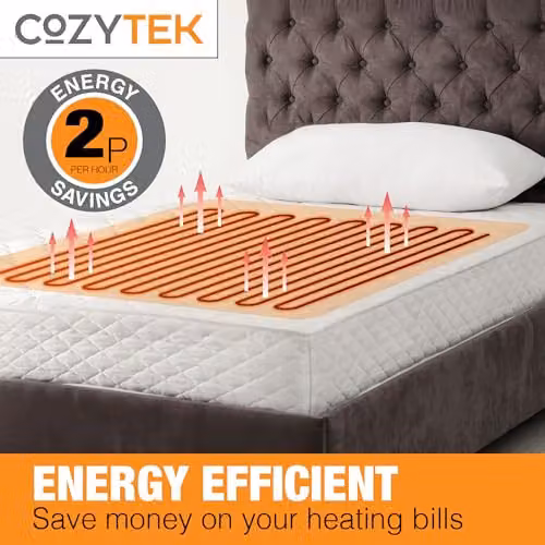 Cozytek Single Electric Blanket in White, Polyester with 3 Heat Settings and Overheating Protection, W/D/H: 90 x 190 cm – 2