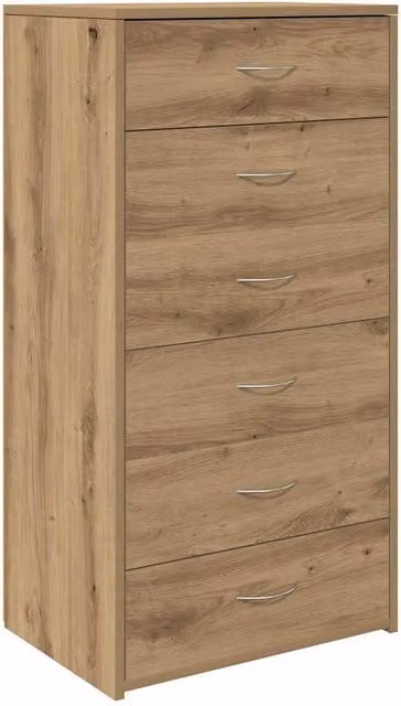 Berkfield Home Artisan Oak Sideboard with 6 Drawers in Brown, W/D/H: 50 x 34 x 96 cm – 1
