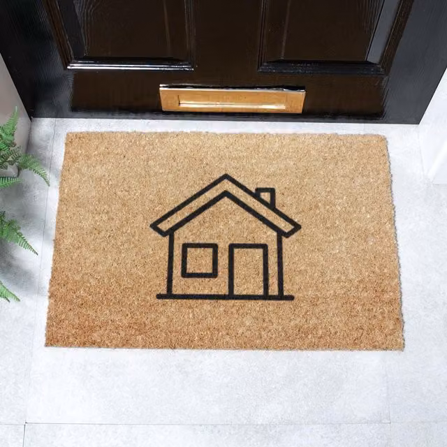 Artsy Mats Minimalistic House Outline Doormat in Black, W/D: 60 x 40 cm