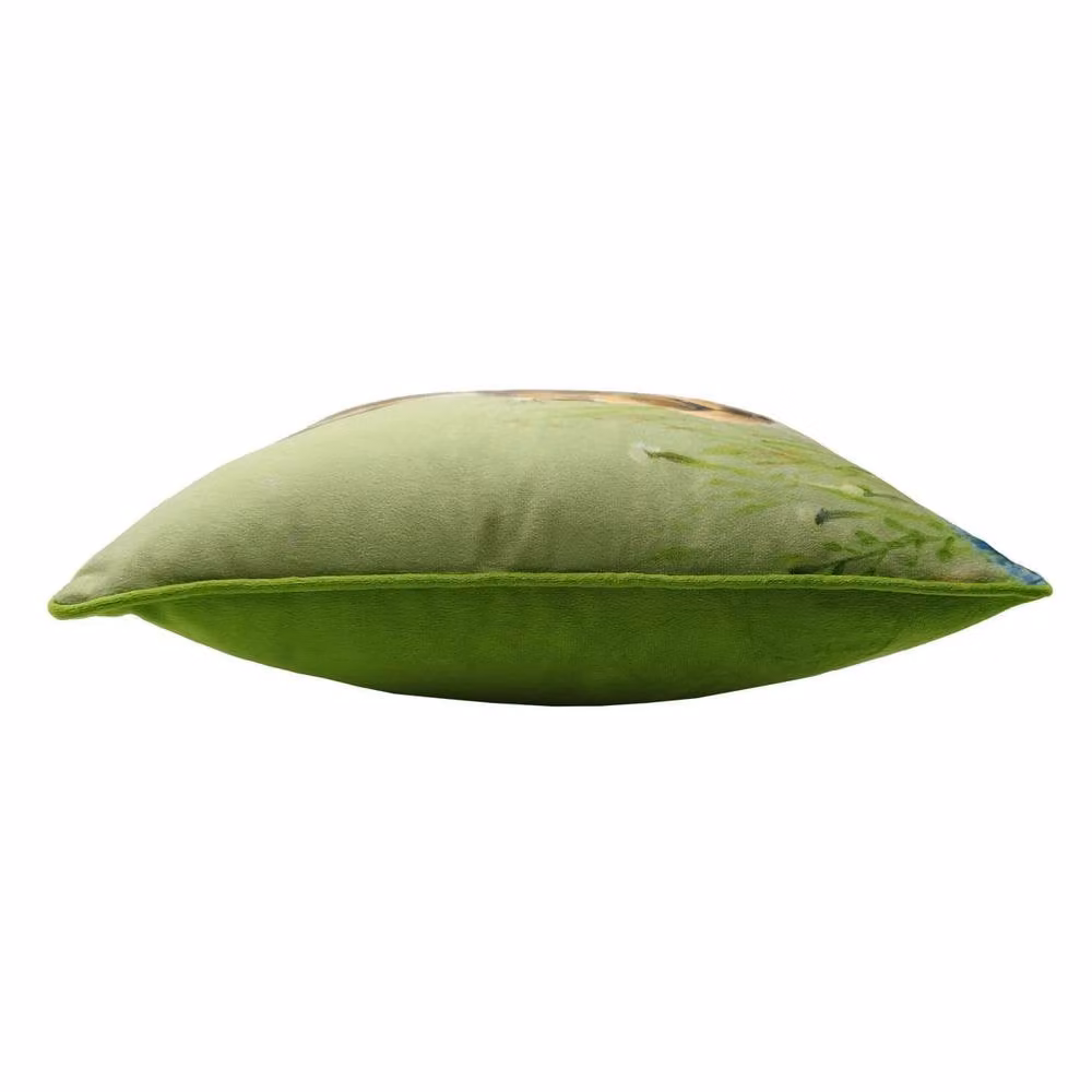 Louise Brown Hazel Hare Filled Cushion in Green Velvet – 2