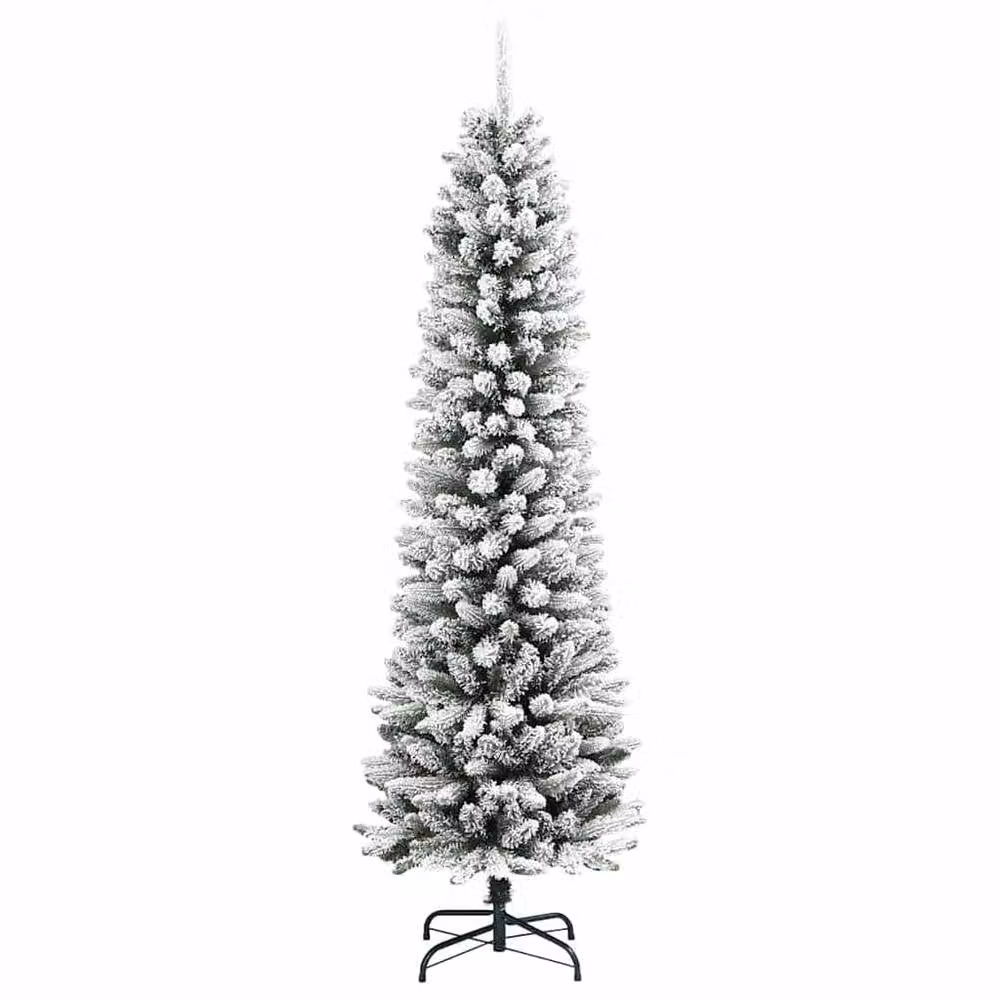 Berkfield Home Artificial Christmas Tree in Green and White, Height: 210 cm – 3