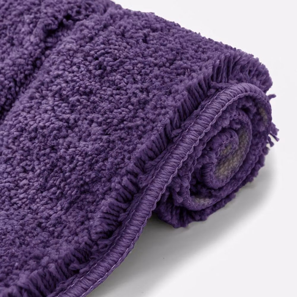 Velosso Mayfair Microfibre Cashmere Feel Non-Slip Bathmat in Purple – 2